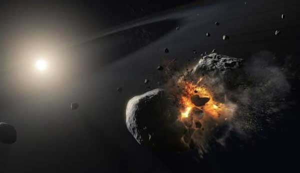برخورد سیارک ها در اطراف ستاره فم‌الحوت