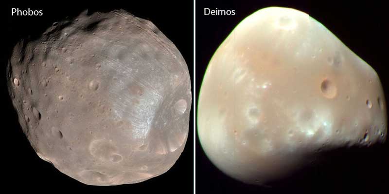 قمرهای منظومه شمسی مریخ فوبوس و دایموس